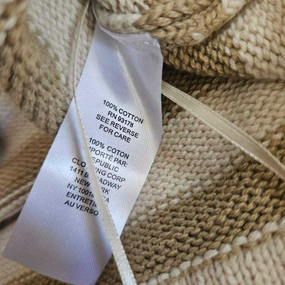 House of Harlow Birch Olive Stripe Knit Collared Pullover Sweater Neutral XS Nwt - Picture 3 of 5